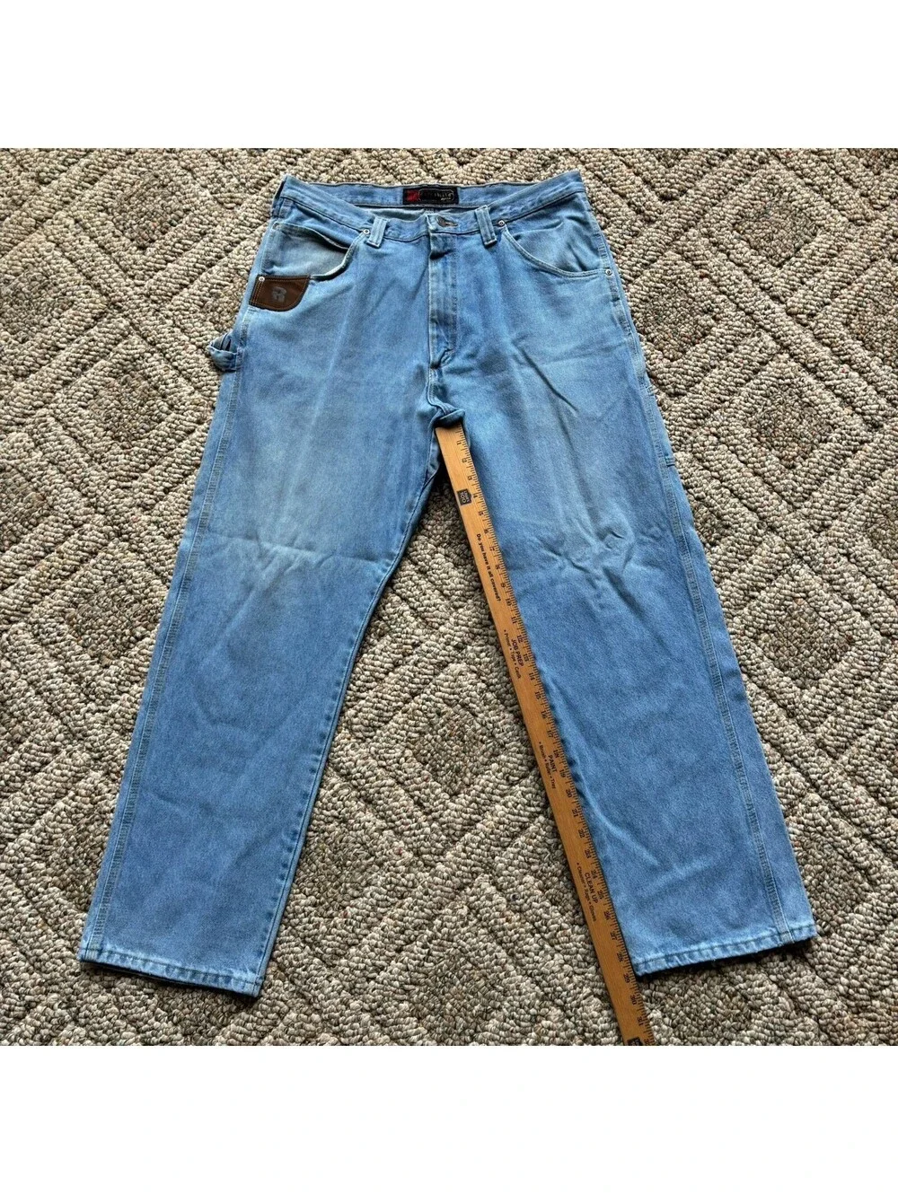 Wrangler RIGGS Carpenter Jeans Men's 36Wx32L* Blue Workwear Relaxed Fit Denim
